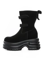 Ghete Dama din piele naturala 5W62 BLACK | PANTOFUL