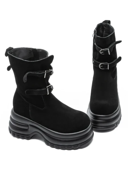 Ghete Dama din piele naturala 5W62 BLACK | PANTOFUL
