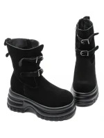 Ghete Dama din piele naturala 5W62 BLACK | PANTOFUL