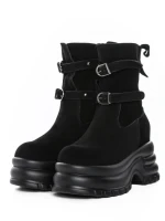 Ghete Dama din piele naturala 5W62 BLACK | PANTOFUL