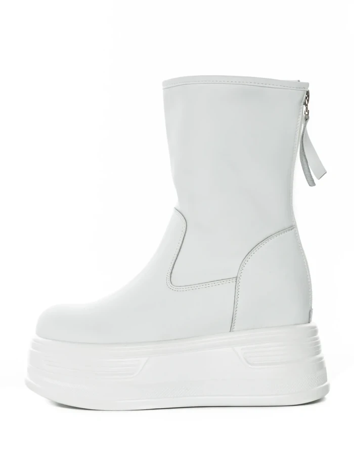 Ghete Dama din piele naturala 5W76 WHITE | PANTOFUL
