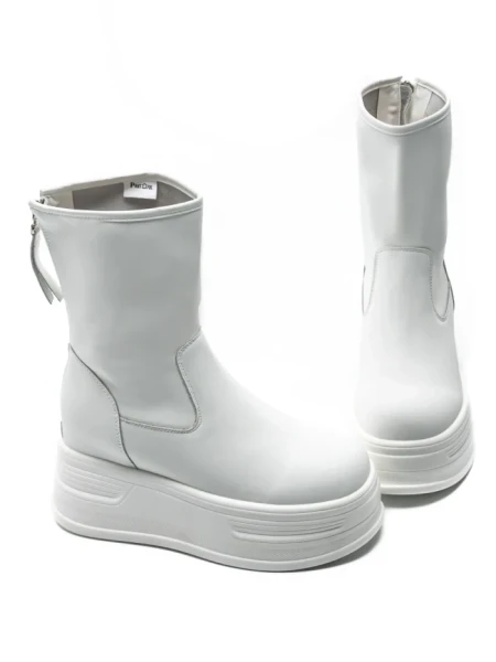 Ghete Dama din piele naturala 5W76 WHITE | PANTOFUL
