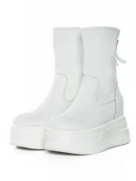 Ghete Dama din piele naturala 5W76 WHITE | PANTOFUL