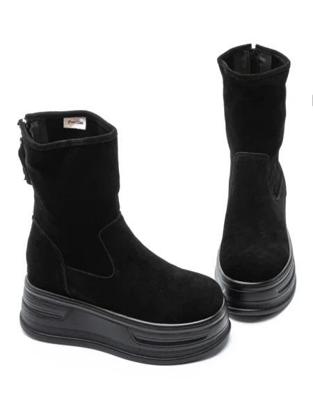 Ghete Dama din piele naturala 5W76 BLACK | PANTOFUL