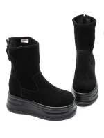 Ghete Dama din piele naturala 5W76 BLACK | PANTOFUL