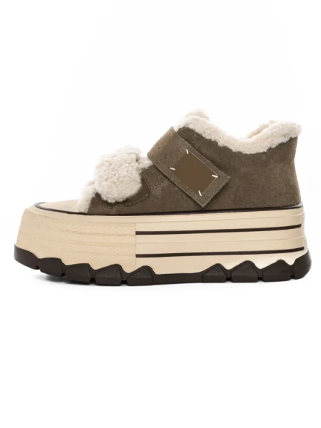 Ghete Dama din piele naturala 5W53 KHAKI | PANTOFUL