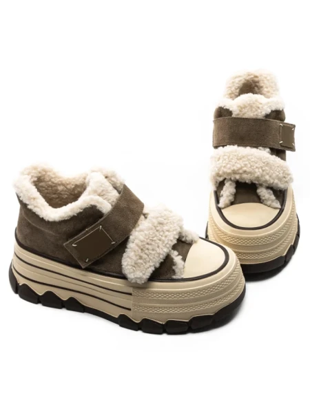 Ghete Dama din piele naturala 5W53 KHAKI | PANTOFUL