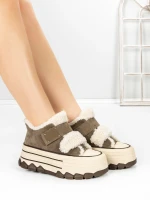 Ghete Dama din piele naturala 5W53 Kaki | Pantoful » Pantoful.ro