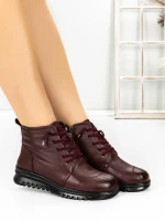 Ghete Dama din piele naturala 5W50 Visiniu | Pantoful » Pantoful.ro