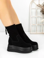 Ghete Dama cu Platforma 5W76 Negru | Pantoful » Pantoful.ro