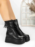 Ghete Dama cu Platforma 5W76 Negru | Pantoful » Pantoful.ro