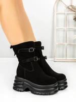 Ghete Dama cu Platforma 5W62 Negru | Pantoful » Pantoful.ro
