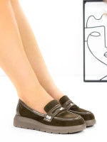 Pantofi Casual Dama din piele naturala 5272T03 Verde |... » Pantoful.ro