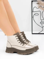 Ghete Dama din piele naturala 6575-8 Crem | Advancer » Pantoful.ro