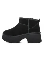 Ghete Dama din piele naturala 5W70 BLACK | PANTOFUL