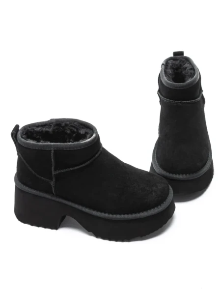 Ghete Dama din piele naturala 5W70 BLACK | PANTOFUL