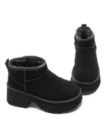 Ghete Dama din piele naturala 5W70 BLACK | PANTOFUL