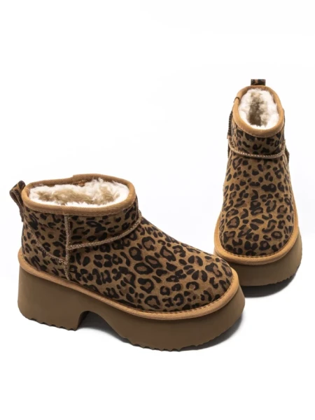 Ghete Dama din piele naturala 5W70 LEOPARD PRINT | PANTOFUL