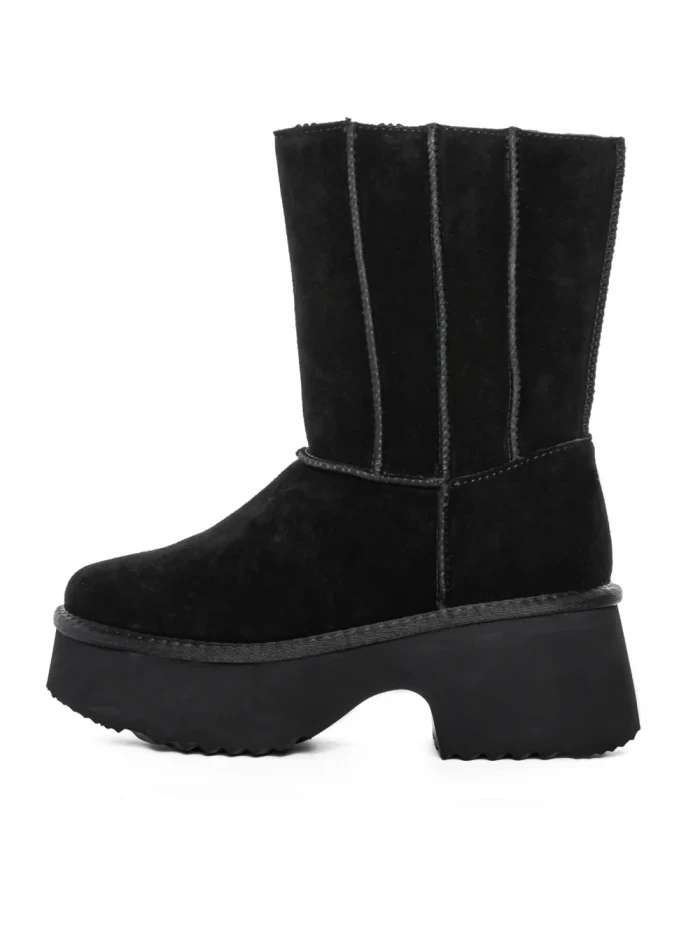 Ghete Dama din piele naturala 5W71 BLACK | PANTOFUL