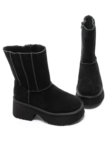 Ghete Dama din piele naturala 5W71 BLACK | PANTOFUL