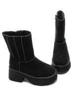 Ghete Dama din piele naturala 5W71 BLACK | PANTOFUL