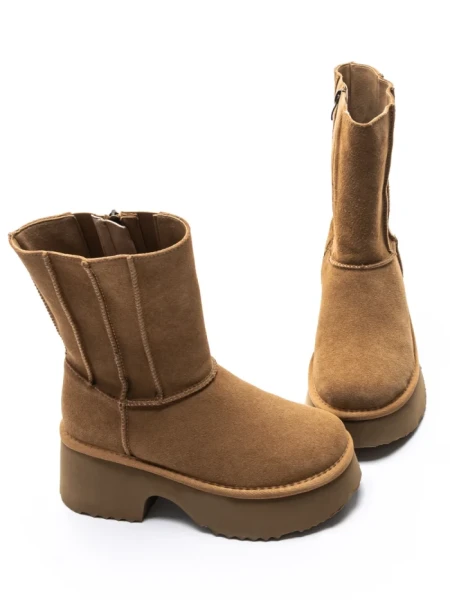 Ghete Dama din piele naturala 5W71 YELLOW | PANTOFUL