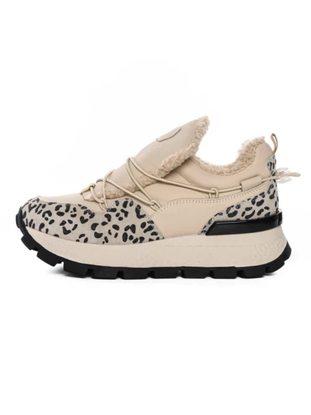 Pantofi Casual Dama din piele naturala 58W26 YELLOW-LEOPARD | PANTOFUL