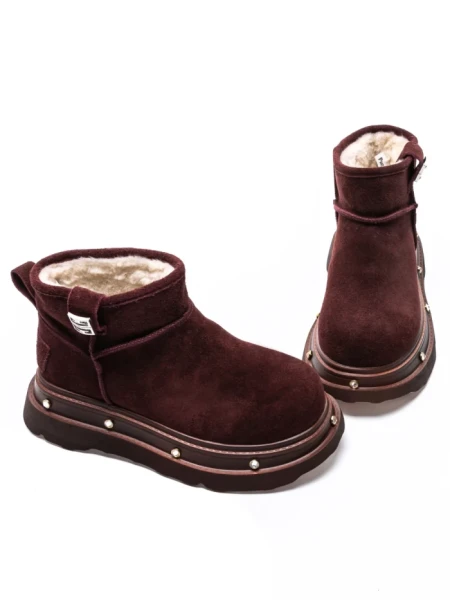 Ghete Dama din piele naturala 58W28 WINERED | PANTOFUL
