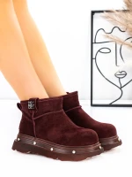 Ghete Dama din piele naturala 58W28 Visiniu | Pantoful » Pantoful.ro
