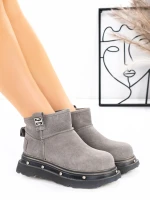 Ghete Dama din piele naturala 58W28 Gri | Pantoful » Pantoful.ro
