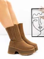 Ghete Dama cu Platforma 5W71 Galben | Pantoful » Pantoful.ro