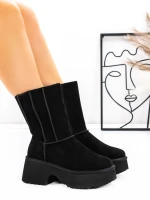 Ghete Dama cu Platforma 5W71 Negru | Pantoful » Pantoful.ro