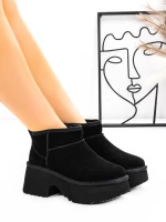 Ghete Dama cu Platforma 5W70 Negru | Pantoful » Pantoful.ro