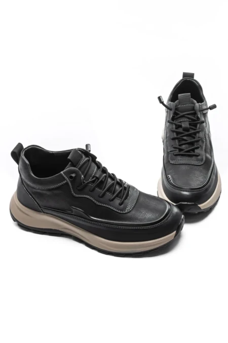 Ghete Barbati din piele naturala 8081801 Negru | Advancer Ghete Barbati din piele naturala 8081801 BLACK | ADVANCER