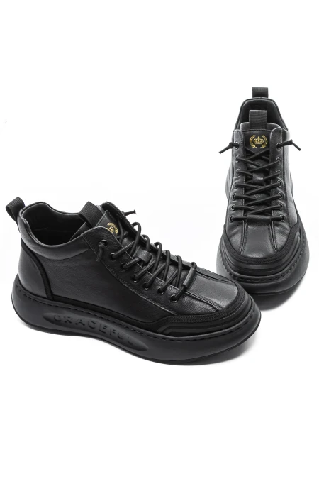 Ghete barbati din piele naturala A661 Negru | Advancer Ghete barbati din piele naturala A661 Negru | Advancer » Pantoful.ro