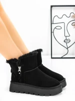 Ghete Dama din piele naturala 5W95 BLACK | PANTOFUL
