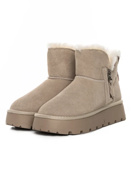 Ghete Dama din piele naturala 5W95 KHAKI | PANTOFUL