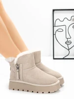 Ghete Dama din piele naturala 5W95 KHAKI | PANTOFUL