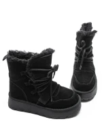 Ghete Dama din piele naturala 5W96 BLACK | PANTOFUL