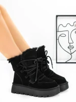 Ghete Dama din piele naturala 5W96 BLACK | PANTOFUL