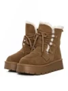 Ghete Dama din piele naturala 5W96 YELLOW | PANTOFUL