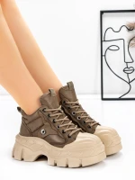 Ghete Dama din piele naturala 5020-1 Kaki | Advancer » Pantoful.ro