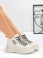 Ghete Dama din piele naturala KM3817 Crem | Advancer » Pantoful.ro