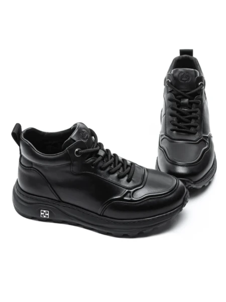 Ghete Barbati din piele naturala 6908 Negru | Advancer Ghete Barbati din piele naturala 6908 BLACK | ADVANCER