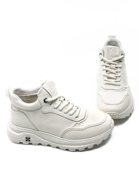 Ghete Barbati din piele naturala 6908 Alb | Advancer Ghete Barbati din piele naturala 6908 WHITE | ADVANCER