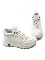 Ghete Barbati din piele naturala 6908 WHITE | ADVANCER