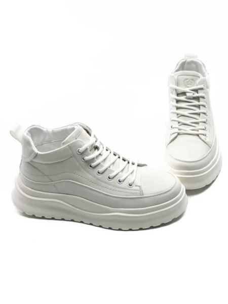 Ghete Barbati din piele naturala 7793 Alb | Advancer Ghete Barbati din piele naturala 7793 WHITE | ADVANCER