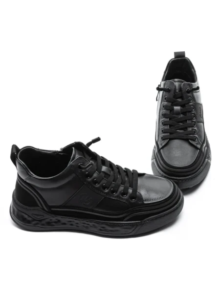 Ghete Barbati din piele naturala 88805 Negru | Advancer Ghete Barbati din piele naturala 88805 BLACK | ADVANCER