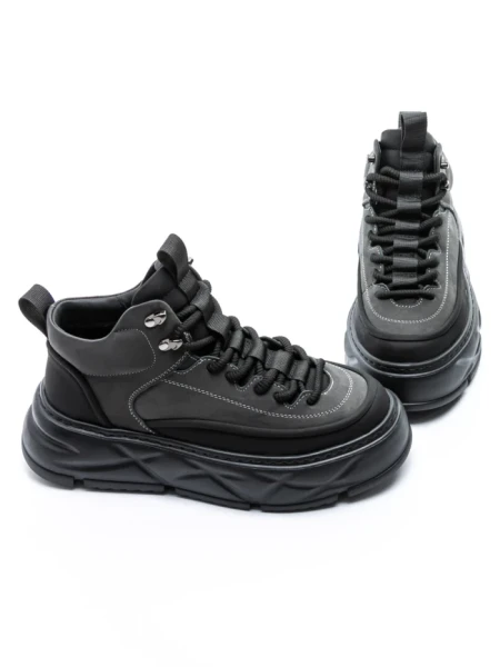 Ghete Barbati din piele naturala 88860 Gri | Advancer Ghete Barbati din piele naturala 88860 GREY | ADVANCER