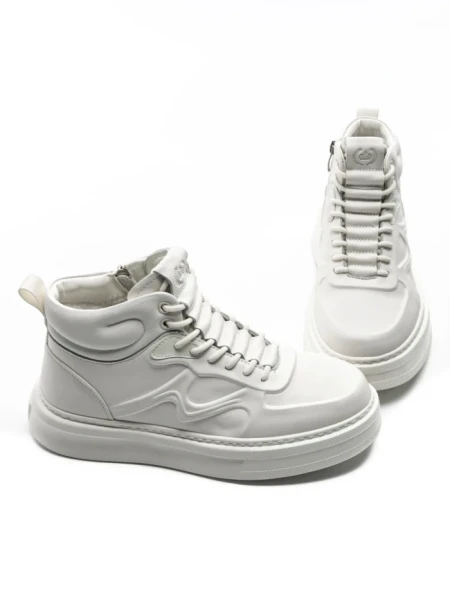 Ghete Barbati din piele naturala 88130 Alb | Advancer Ghete Barbati din piele naturala 88130 WHITE | ADVANCER